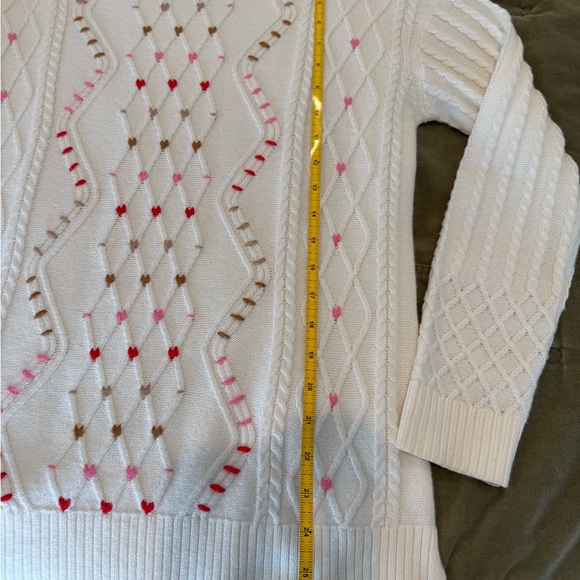 Talbots Cream Cable-knit Valentine Sweater - Picture 5 of 8